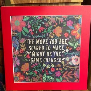 NATURAL LIFE FEARLESS Collection Framed 10x10” Inspirational Wall Print - Scared